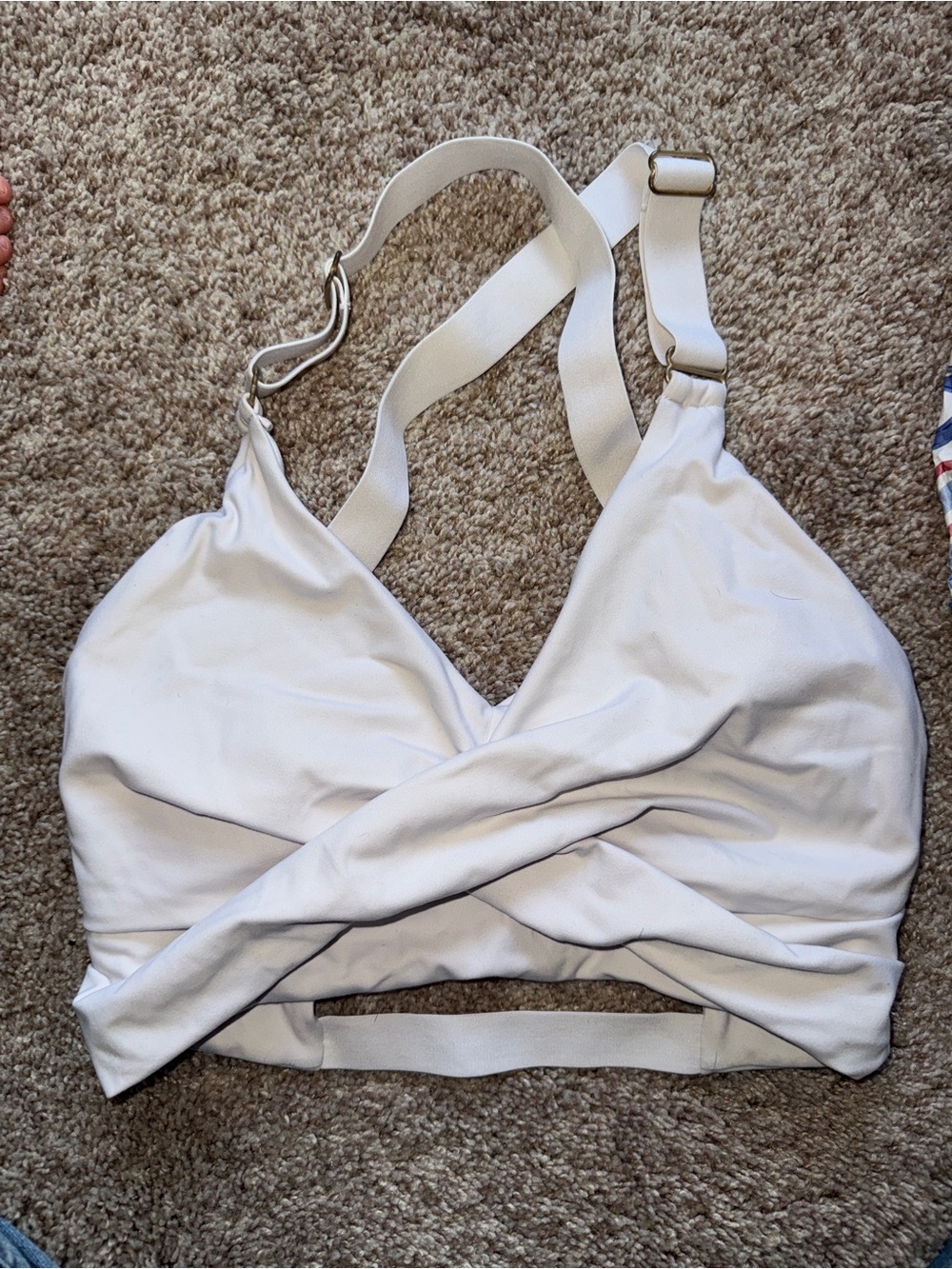 BuffBunny White Crisscross Sports Bra